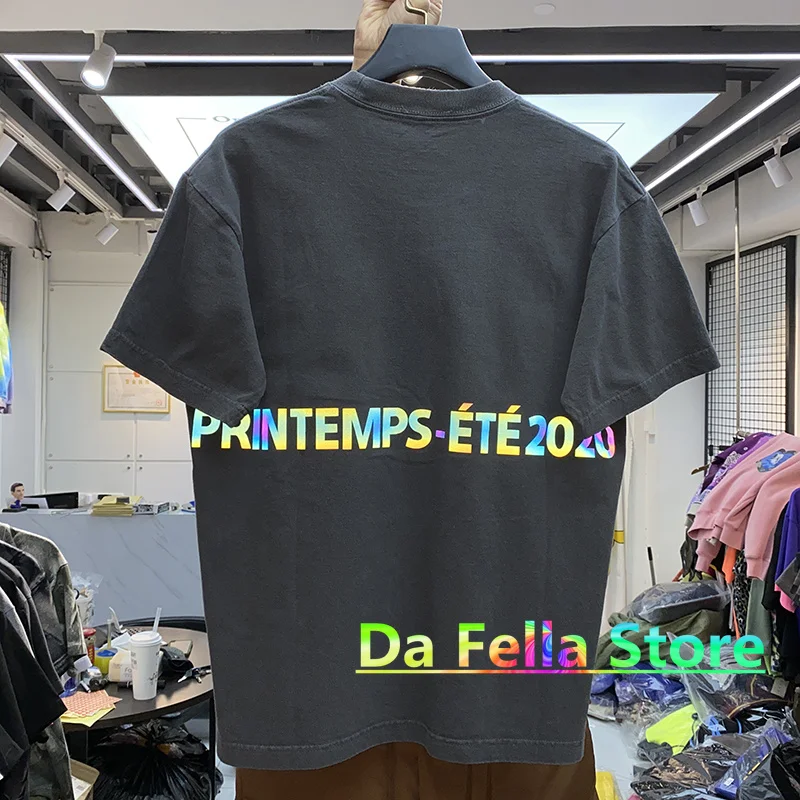 

Светоотражающая футболка ARNODEFRANCE, летняя мужская и женская Винтажная Футболка с принтом букв, высококачественные Топы