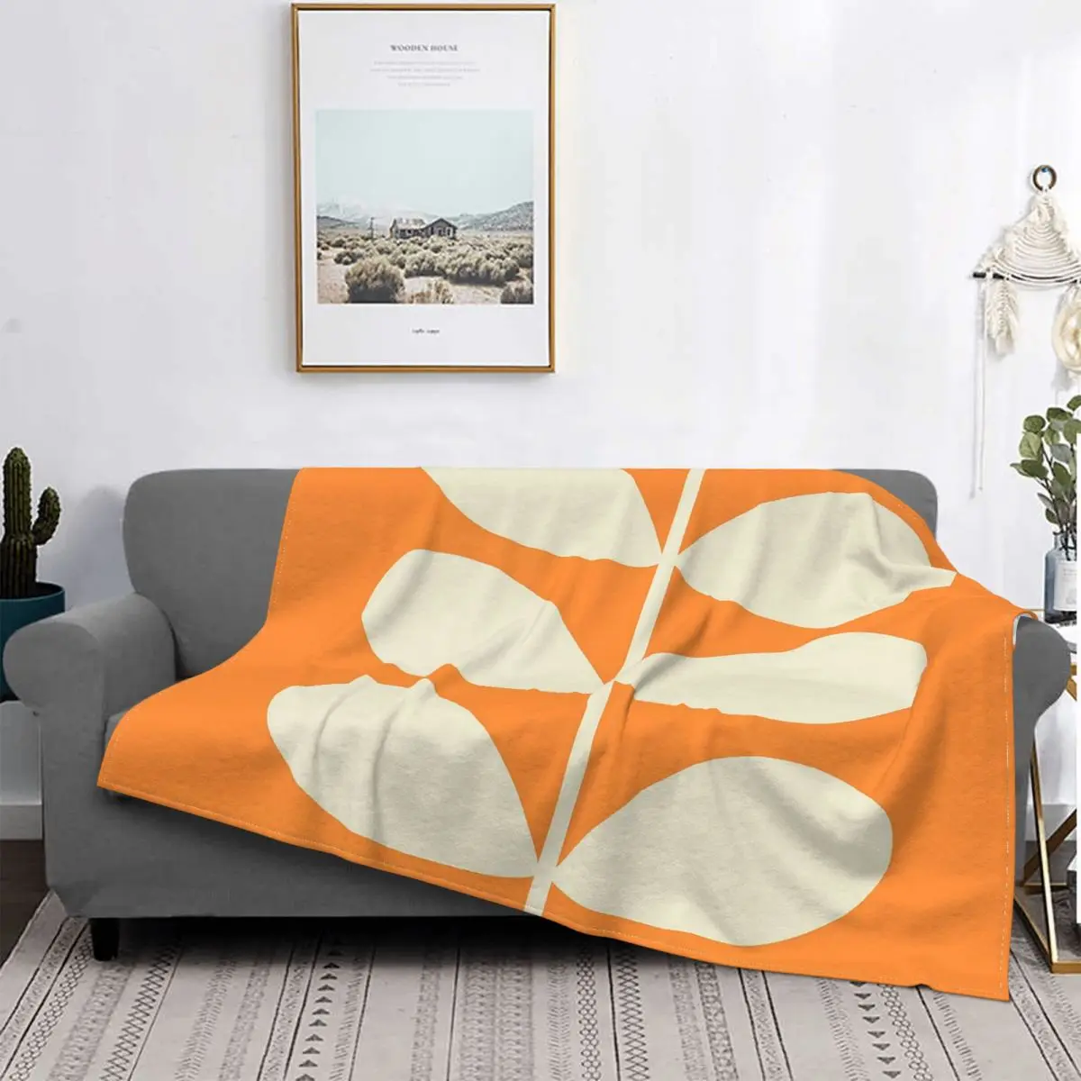 

Orla Kiely Designer Blankets Coral Fleece Plush Spring Autumn Leaf Soft Throw Blanket for Bedding Outdoor Plush Thin Quilt