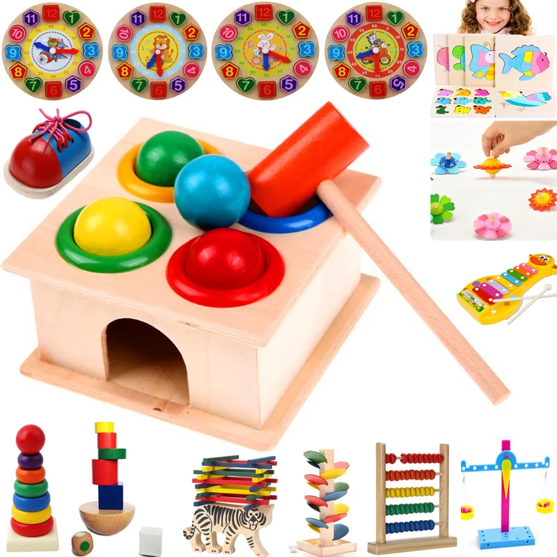 1 комплект деревянный молотковый шар Детская Веселая искусственная игрушка |
