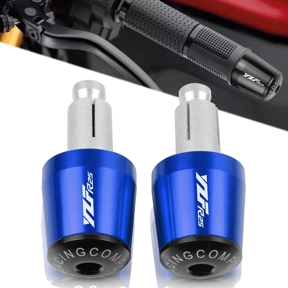 

For Yamaha YZF R25 YZF-R25 2014 2015 2016 2017 2018 19 Motorcycle Accessories 7/8" 22MM Handlebar Hand Grips Handle Bar End Cap