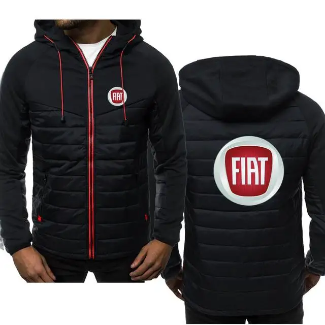 

New Hoodies Man Spring Autumn FIAT Logo Sweatshirt Casual Fashion Hoody Zipper Jacket Male Tops Clothing 3 Colors