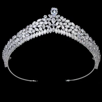 tiaras and crown hadiyana queen corona hair jewelry wedding hair accessories headband zirconia bc4968 accesorios para el cabello