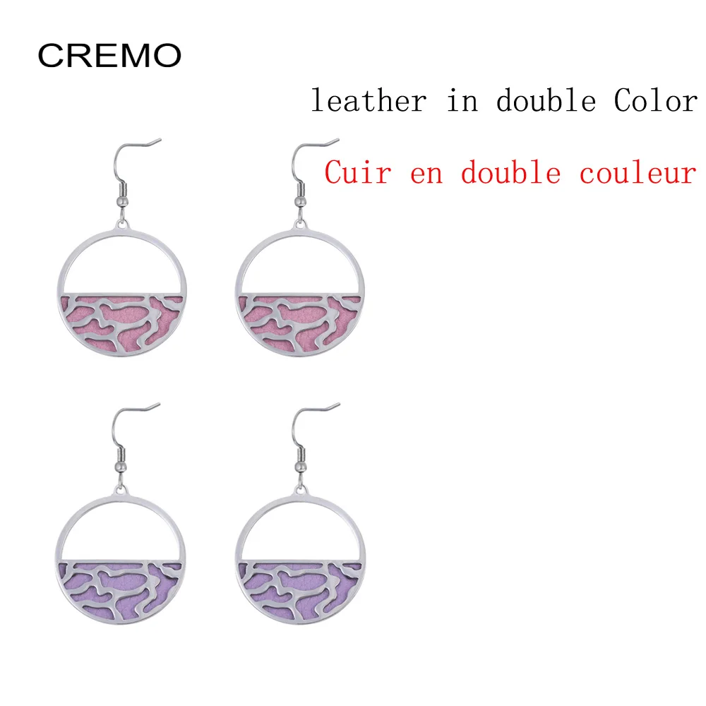 Женские трендовые серьги Cremo кожаные из нержавеющей стали ювелирные