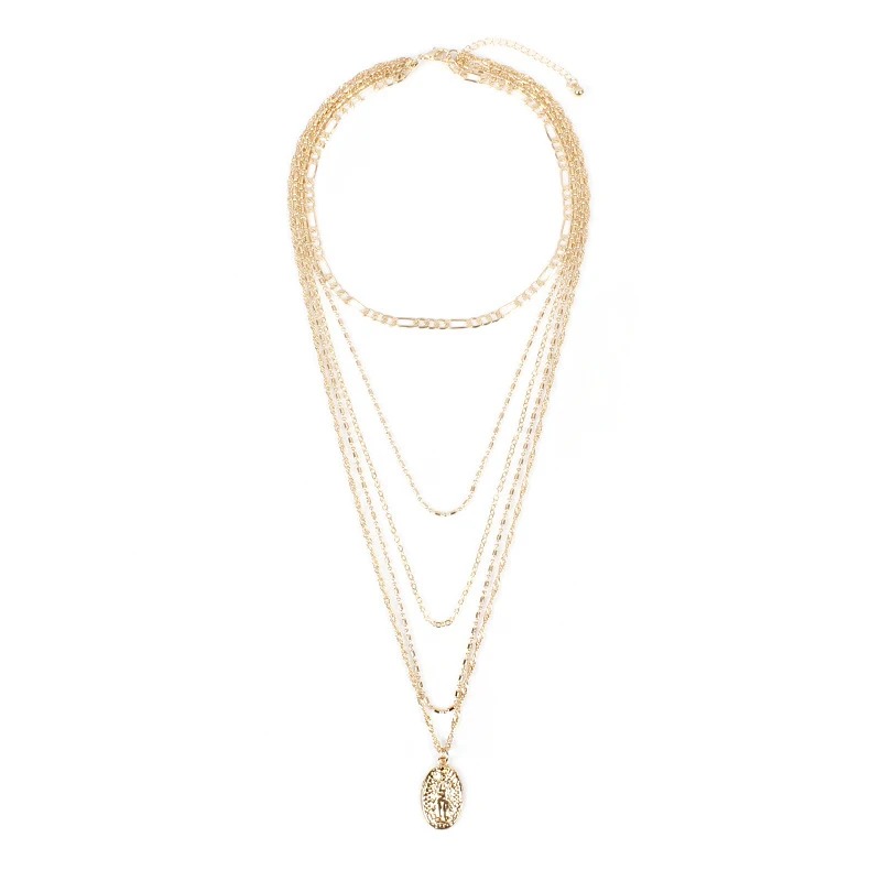 Модное многослойное женское ожерелье с подвеской Богородицы Ювелирное