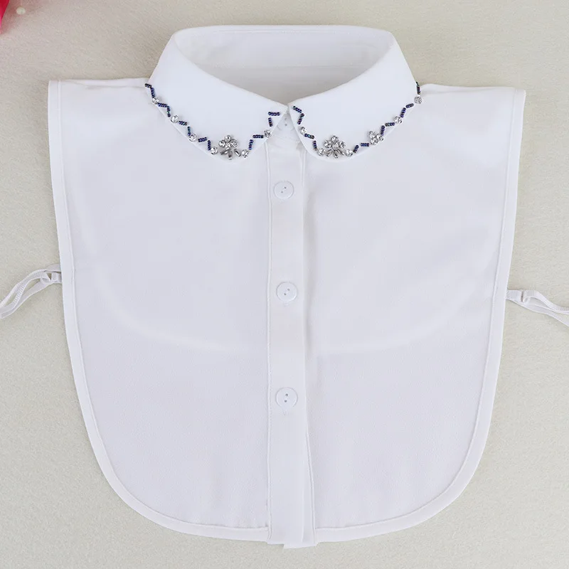 

Fashion Faux Cols Detachable Collar for Women Sweater Beads Fake Collars Female Blouse Tie Lapel Shirt Detachable Collar Lady