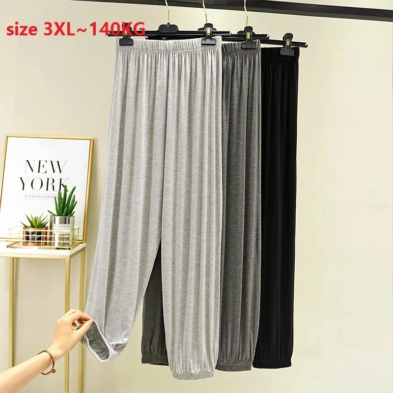 

Термобрюки женские, на весну и лето, размеры 3XL, 140 кг, удобное нижнее белье, леггинсы, свободные, домашняя одежда, Большие Штаны для сна, 50