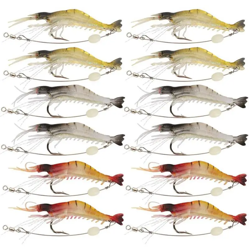 Мягкая приманка в виде червя для ловли креветок 6 г 9 см 12 штук | Спорт и