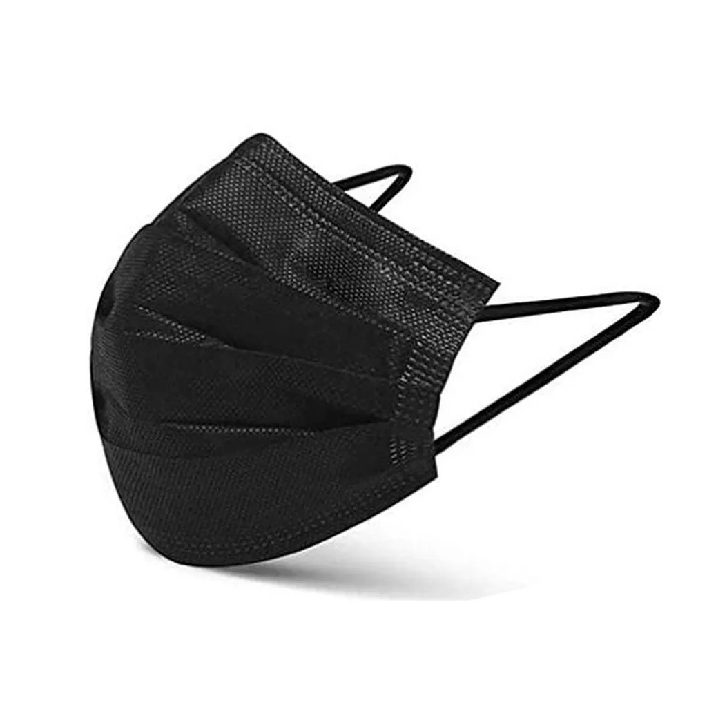 

50Pcs Disposable Non Woven Mask 3 Layers Dustproof Filter Smog Breathable Gauze Black Mask Adult Face Mouth Masks Unisex