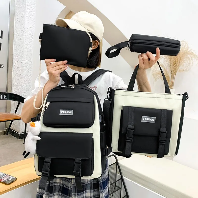 Комплект из 4 предметов детский школьный рюкзак милый женский студенческий