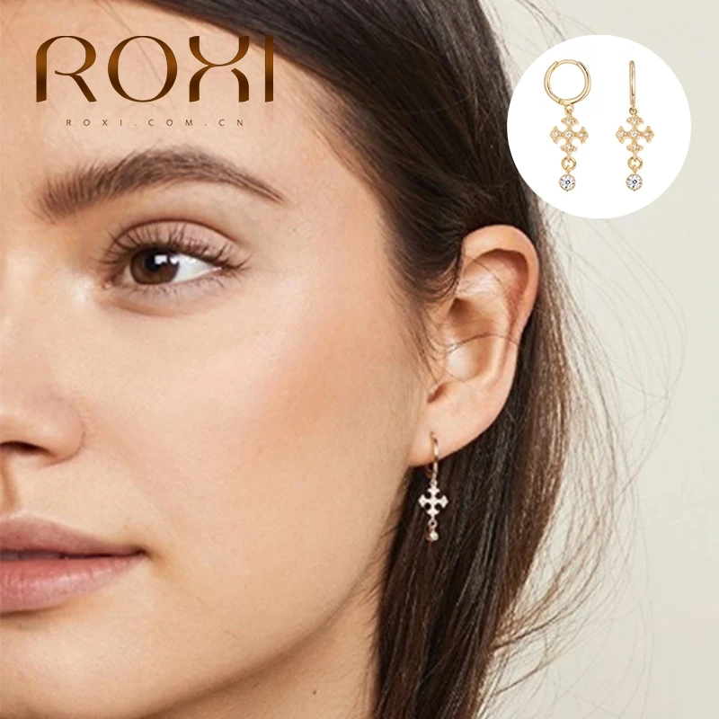 Женские Геометрические серьги-подвески с кристаллами серебро 925 пробы |