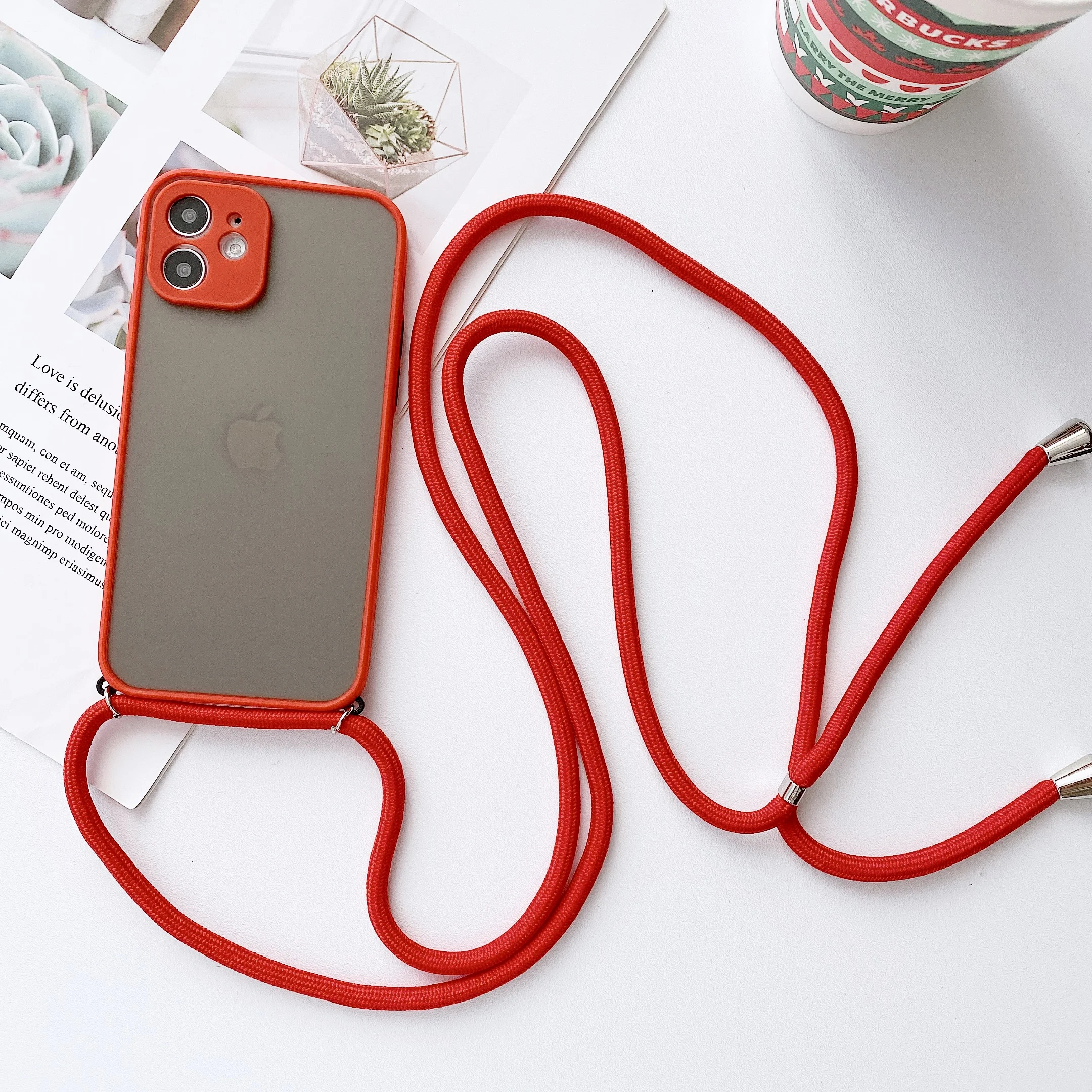 Skin feeling Protection Strap Cord Chain Phone case on For iPhone 13 12 11 Pro Max 8 7 6 Plus Xr X Xs SE 2020 Lanyard soft Cove