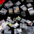 500 штук прозрачного маленького пластикового подарочного пакета с застежкой-молнией для ювелирных изделий, пудры для ногтей, металлических бусин для браслета, закрывающийся пакет