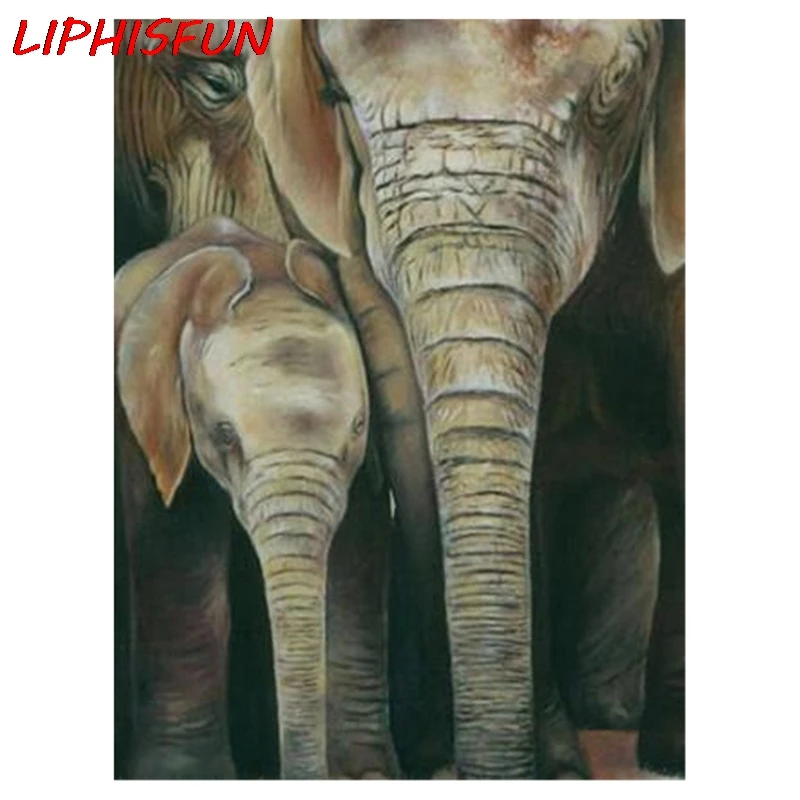 

LIPHISFUN полная дрель алмазная живопись смолы Стразы квадратный/круглый ручной вышивки крестом домашний Декор животное слон