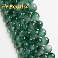 wholesale natural green moss grass jades beads grass chalcedony spacer beads for jewelry making earrings 15 4 6 8 10 12 14mm