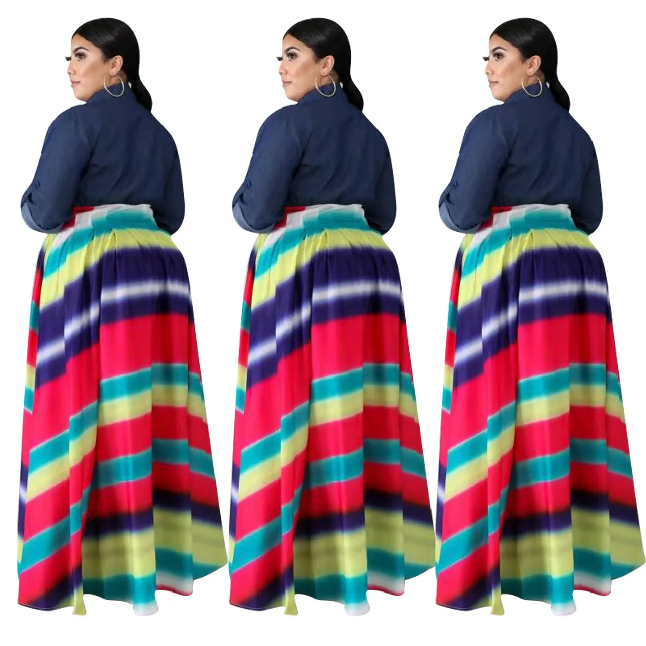 3XL 4XL Плюс Размер африканская одежда африканские платья для женщин Полосатое Платье макси с длинным рукавом халат Длинные вечерние платья в африканском стиле