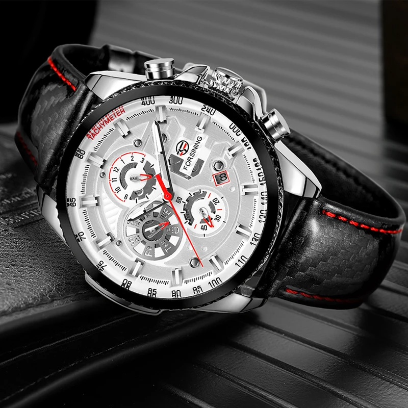 Лидирующий бренд FORAINING мужские спортивные Автоматические наручные часы с 3