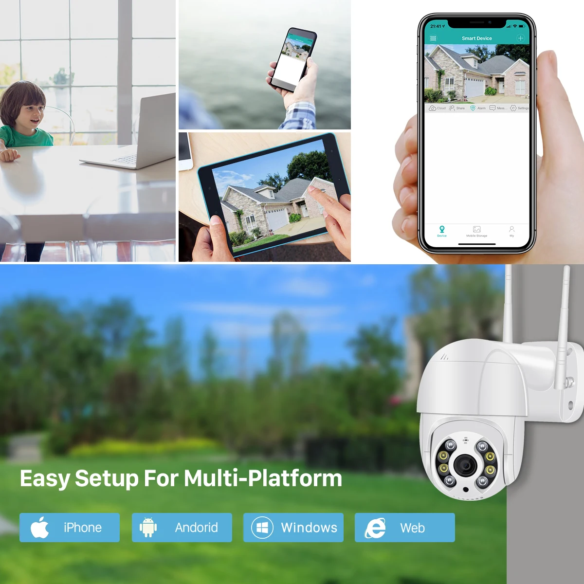 ANBIUX 1080P открытый Скорость купольная камера, Wi-Fi, Камера IP 2MP H.265 аудио PTZ Беспроводной Камера Ai Cloud-SD слот ONVIF ip-камера наблюдения Камера