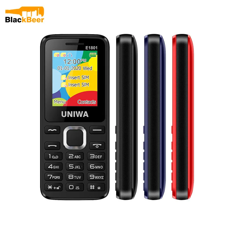 UNIWA E1801 1 77 &quot2G GSM мобильный телефон с двумя sim картами 800 мАч функция телефона