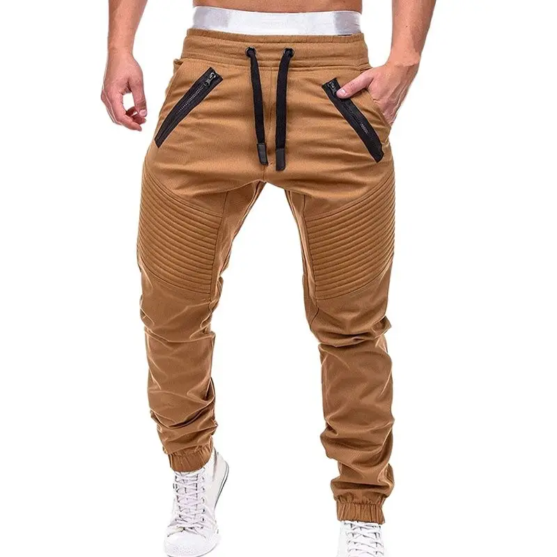 

Men Casual Joggers Hip Hop Harem Pencil Pants Solid Thin Cargo Sweatpants Male Multi-pocket Trousers New Sportswear