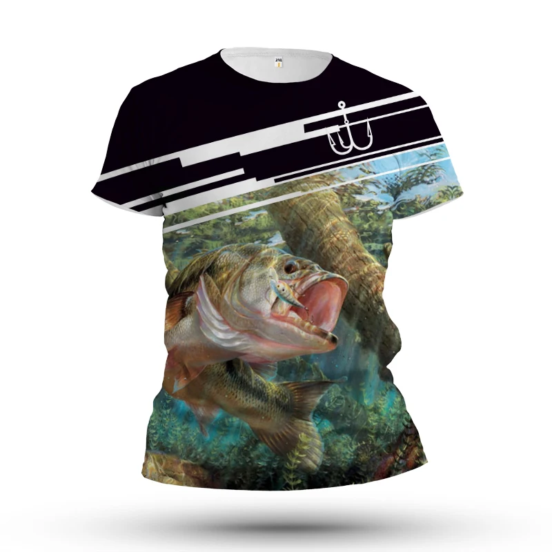 

Fashion 3D Printing Carp Pattern Men's T-shirt Street Personality Trend Wild Fisherman Must-have Koi Loose Short Sleeves
