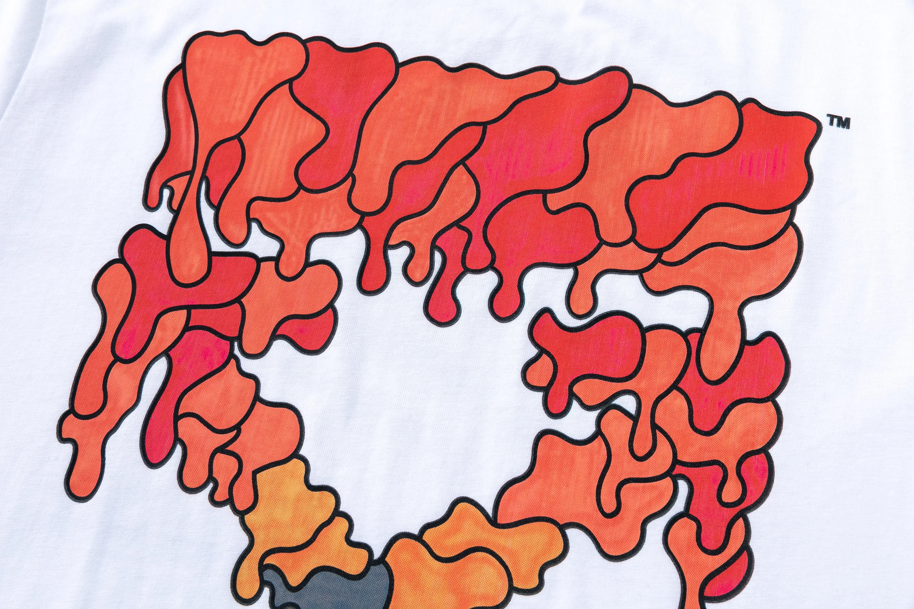 

Off Fashion White Tshirts Men Women Red Lava Print Casual Streetwear Tops Harajuku T Shirt Hip Hop Oversize Tees