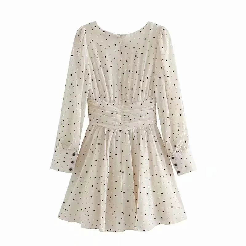 

Women's Dresses Bandage Mini Dress Long Sleeves V neck Casual Female Loose Sweet Chic Vintage Elegant Bow Fashion Summer 2021 Za