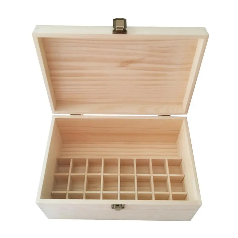 

Wooden Storage Case Easy To Carry Bamboo Essential Oils Storage Box 25 Slots Durable Aromatherapy Organizer Protects Your Oil
