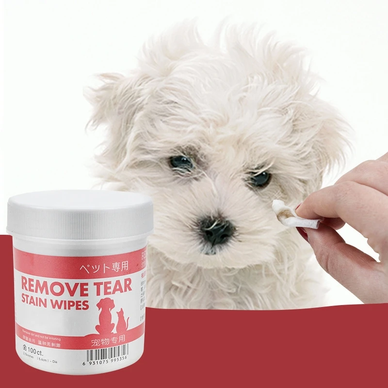 

Dogs Cats Cleaning Paper Towels 100PCS/Set Pets Eyes Wet Wipes Tear Stain Remover Gentle Non-intivating Tissue Grooming Supply