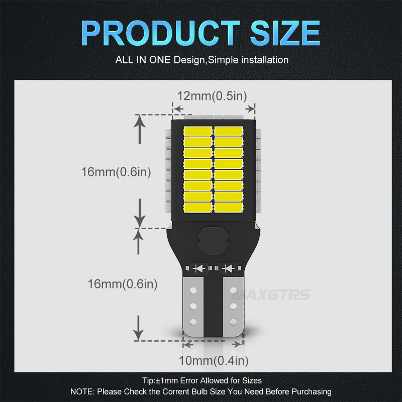 2 шт. Автомобильные светодиодные лампы T15 T10 W16W 912 921 87 SMD 4014|Сигнальная лампа| |