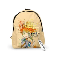 the promised neverland cosplay kawaii anime school backpack casual unisex 3d printing japanese shoulder travel bag for boy girls