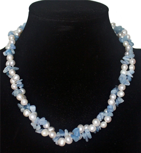 

Ожерелье с натуральным пресноводным жемчугом, 2 нити, 17 дюймов