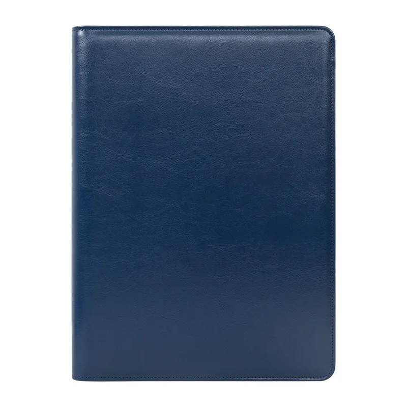 Blue no memo A4 PU блокнот файл Материал менеджер escolar Document клип Папка Бизнес офис портфель сумка калькулятор пластина зажим карты ручка - Цвет: Blue no memo