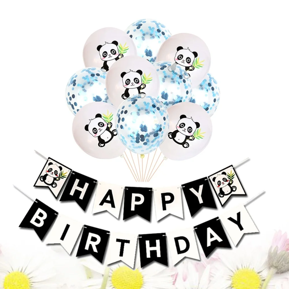 Воздушные шары в виде панды блестящие из латекса с конфетти набор воздушных
