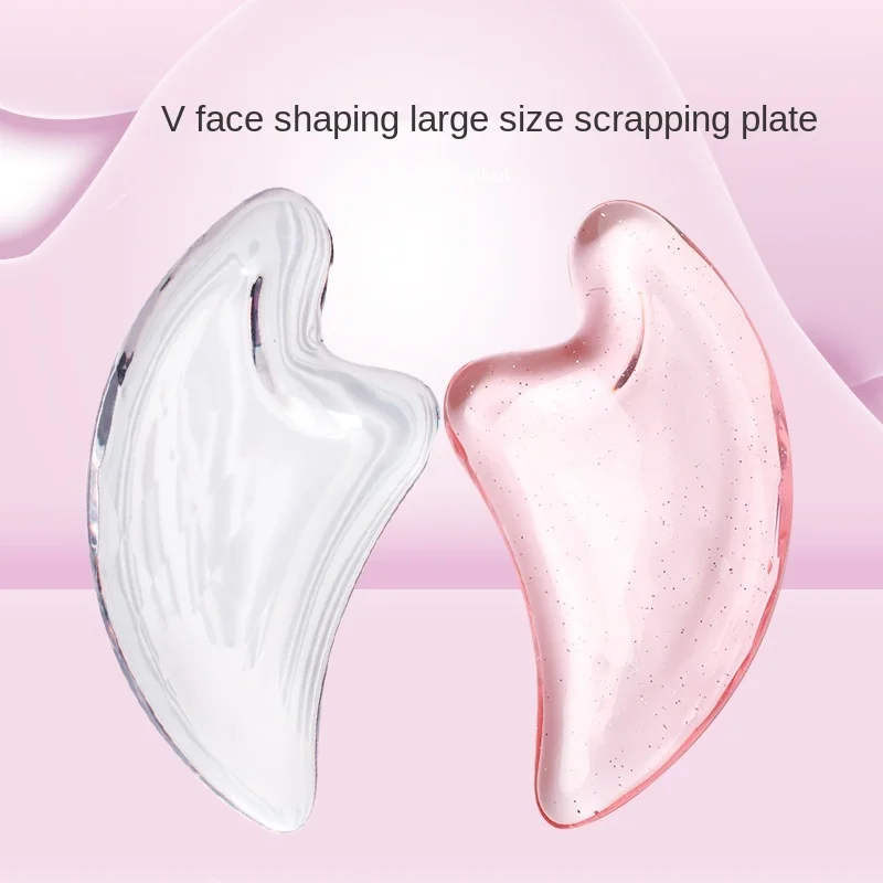 

Natural Jade Gua Sha Board Scraper Massage Rose Quartz Jade Guasha Stone For Chin Neck Face Lifting Wrinkle Remover Beauty Care