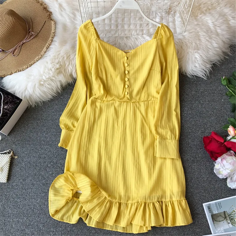 Женское ТРАПЕЦИЕВИДНОЕ ПЛАТЬЕ С Длинным Рукавом фонариком приталенные платья с