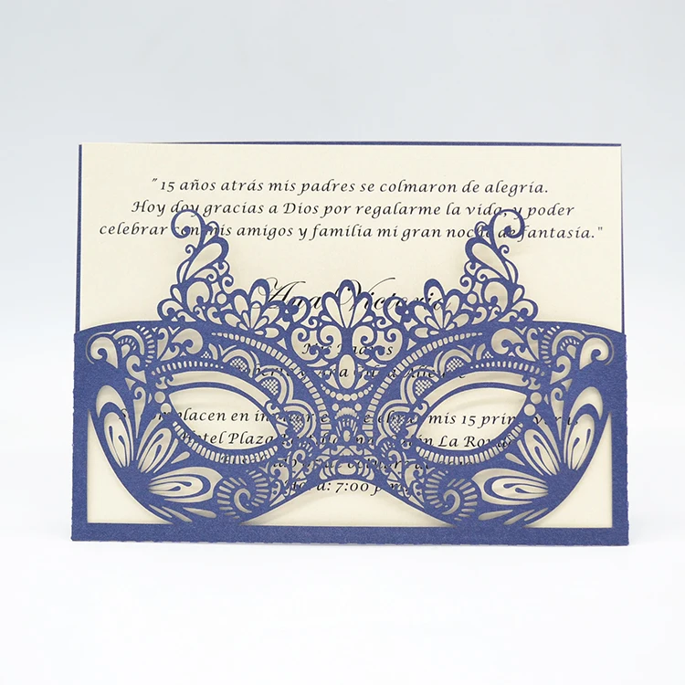 

Masquerade Party Mask Laser Cut Pocket Wedding Invitations