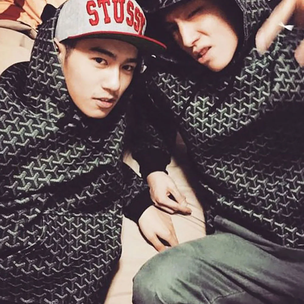 

2020 Winter Men's Hoodie Polka Dot Small Arrow Print Full Printed Space Cotton Hooded Sweatshirt