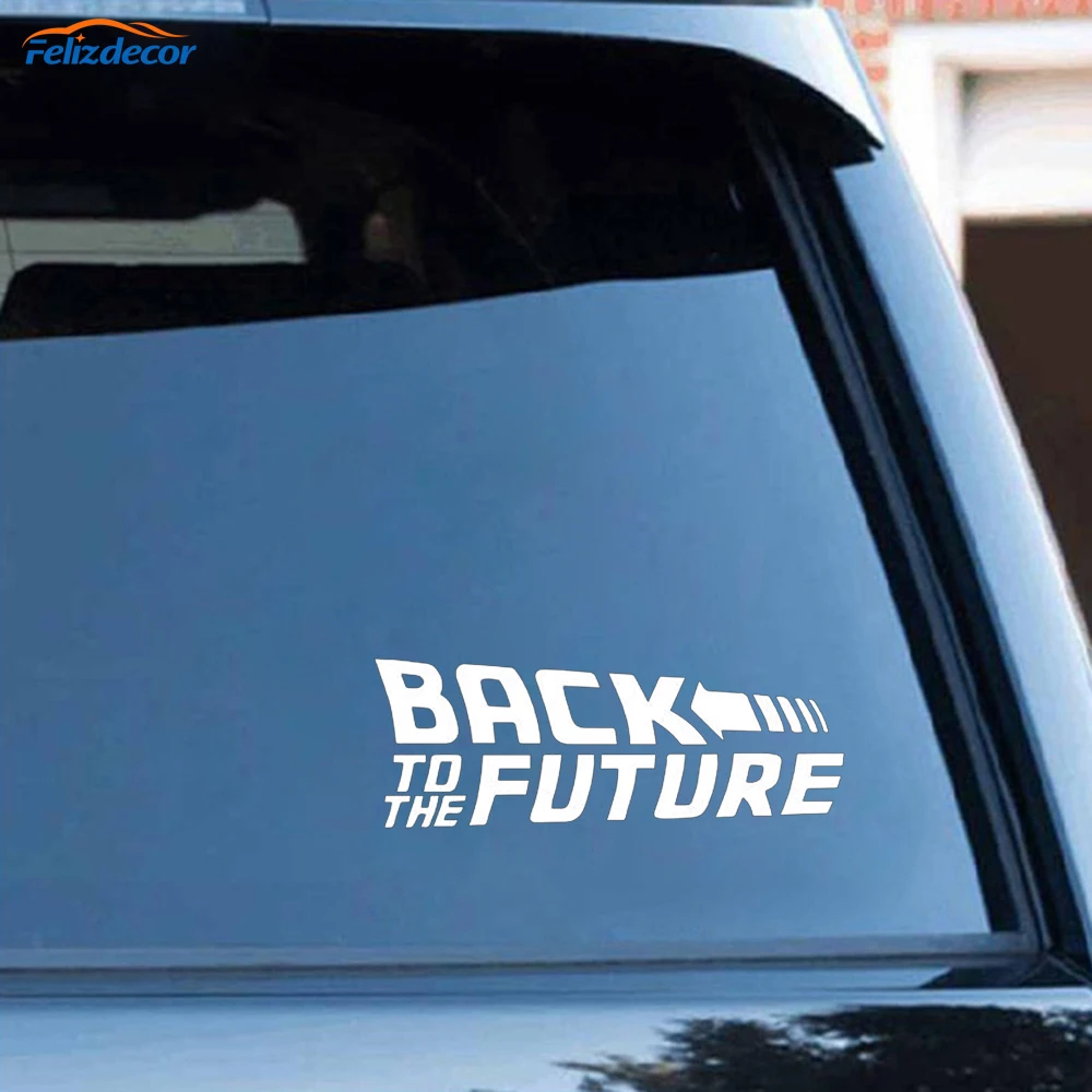 Черный/серебристый забавные Back To The Future украшения наклейки для автомобилей