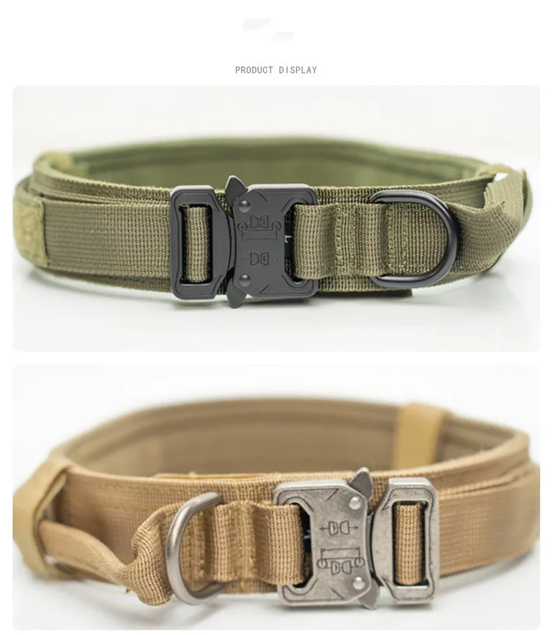 

Military Dog Collar for Medium and Large Dogs Outdoor Training Adjustable Tactical Dog Collars Durable Large Medium Dogs leads