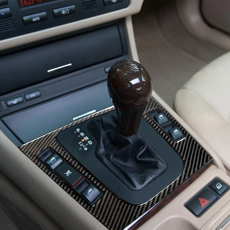 

4Pcs Carbon Fiber Instrument Dashboard Console Gear Box Panel Frame Decal Cover Trim for BM W 3 Series 4Th E46 M3 98-06