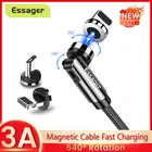 Магнитный кабель Essager с поворотом на 540 градусов для IPhone, Xiaomi, Samsung, кабель для быстрой зарядки и передачи данных, кабель Micro USB Type-C, провод для телефона, шнур