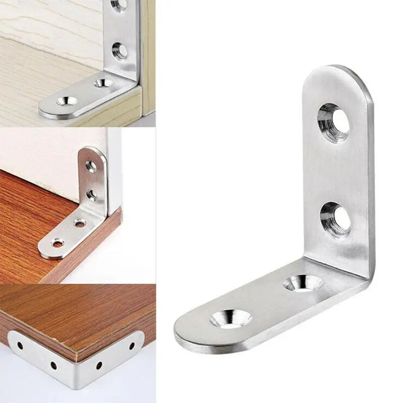 L Shape Thick Stainless Steel Right Angle Bracket Corner Degree 90 L-shaped Support Link Furniture Brace Shelf Q7M3 |