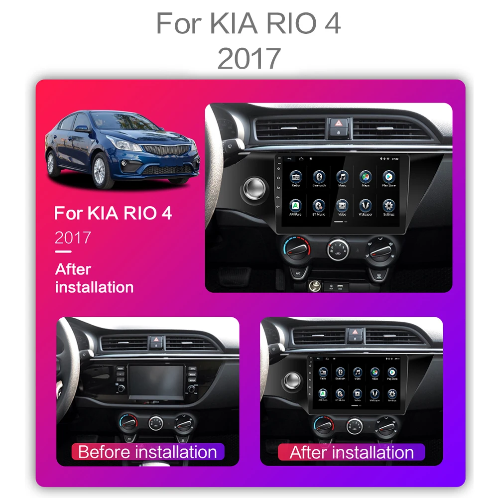 2DIN RAM 2G + ROM 64G Android автомобильный плеер GPS навигация Мультимедиа для KIA RIO 4