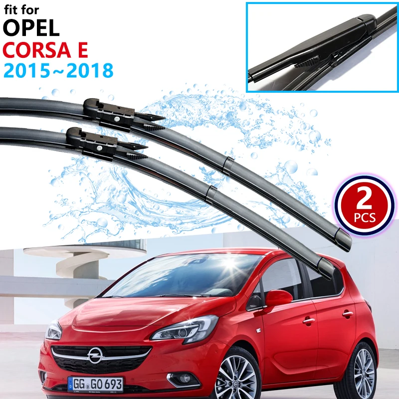 

for Opel Corsa E 2015~2018 2016 2017 Vauxhall OPC VXR Car Wiper Blades Front Window Windscreen Wipers Car Accessories Stickers