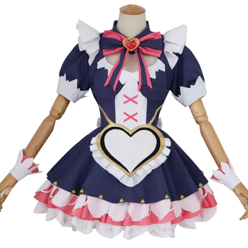 

In stock！Game Arena of Valor Cos Daji Heart Shaped Cyan Maid Coffee Cosplay Women's Outfit Free Ears Costume C