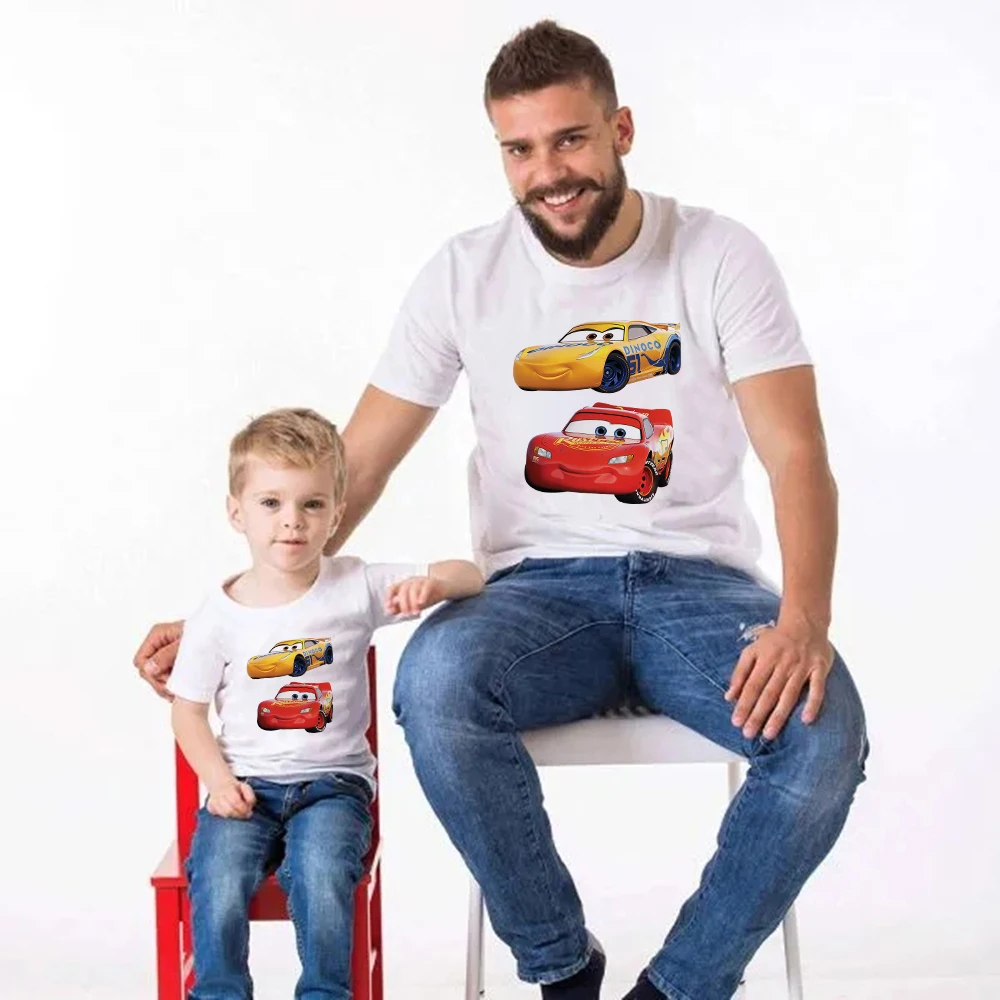 

Dinsey Cars T-shirt Father and Son Summer Matching Casual Clothes Hipster Harajuku Kids Shirt Toddler Boys T Shirt Family Look