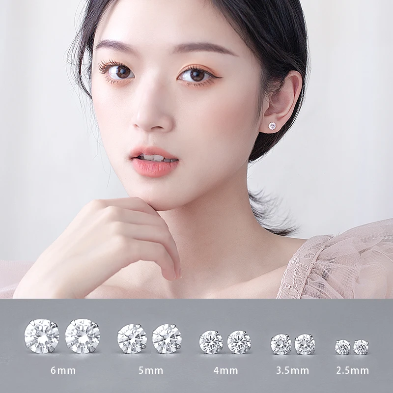 Женские и мужские серьги-гвоздики из серебра 925 пробы с фианитом | Украшения