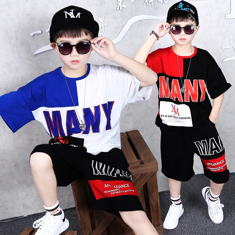 2019 г. комплект одежды для мальчиков летние хлопковые комплекты детей костюм