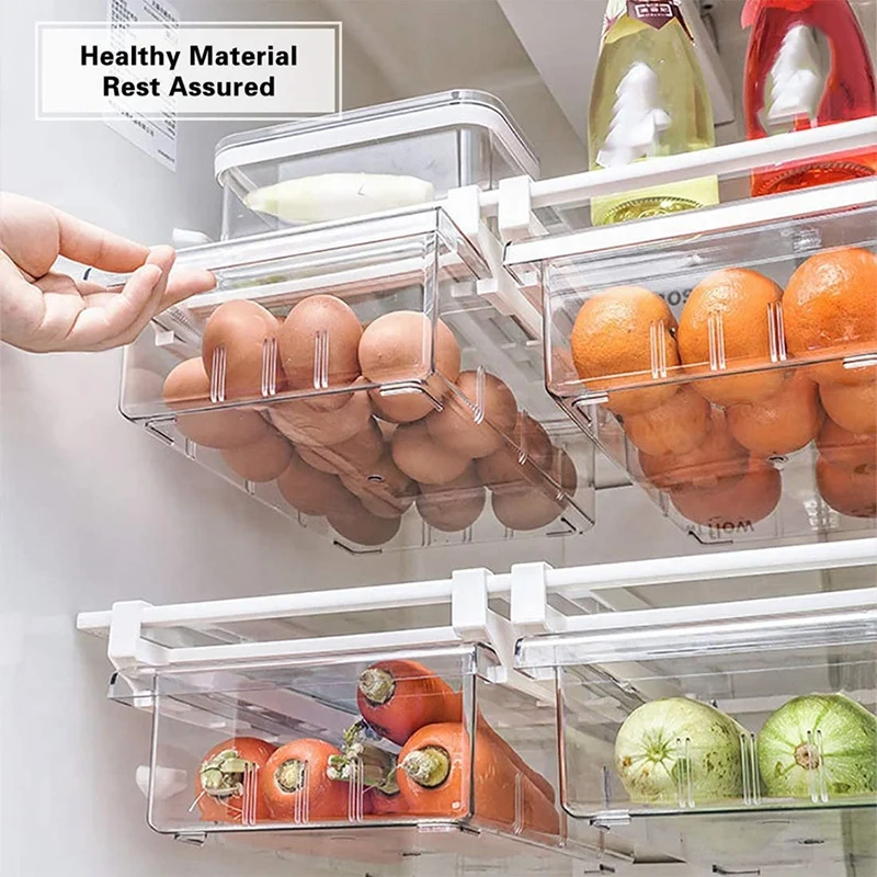 Fridge Organizer Drawer Refrigerator Pull Out Storage Bins Containers for Fruit Vegetable | Дом и сад