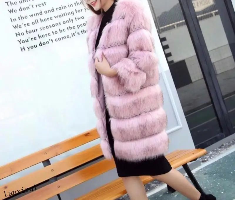 

Женская длинная куртка из искусственного меха норки на осень и зиму